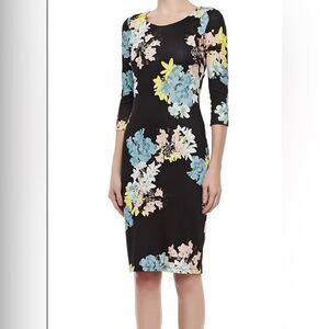 Erdem Floral Jersey Dress with 3/4 Sleeves Size 2